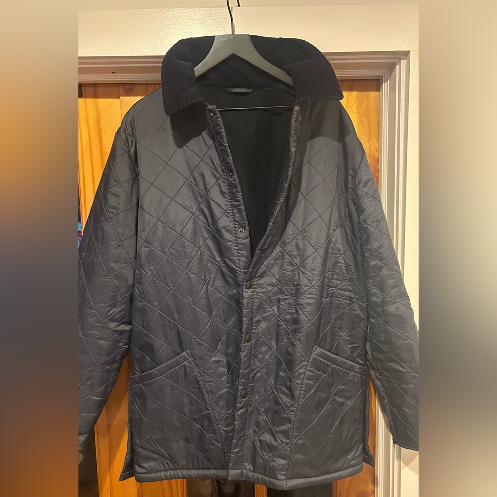 Barbour Men's Quilted Barbour Eynsford Quilted Navy and Fleece Jacket
